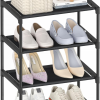Narrow stackable shoe rack