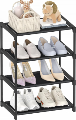 Narrow stackable shoe rack